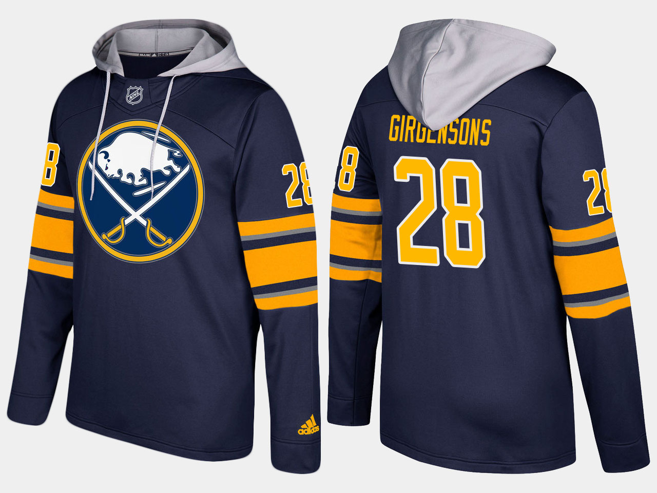 NHL Men Buffalo sabres #28 zemgus girgensons blue hoodie->buffalo sabres->NHL Jersey